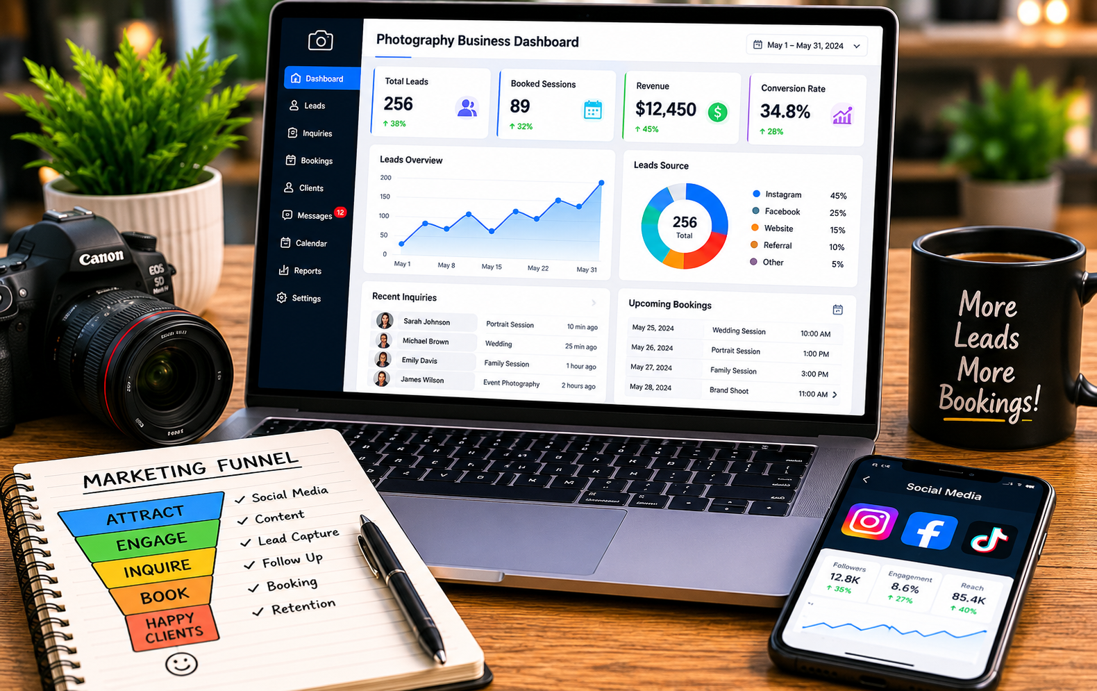 social media marketing funnel for photographers